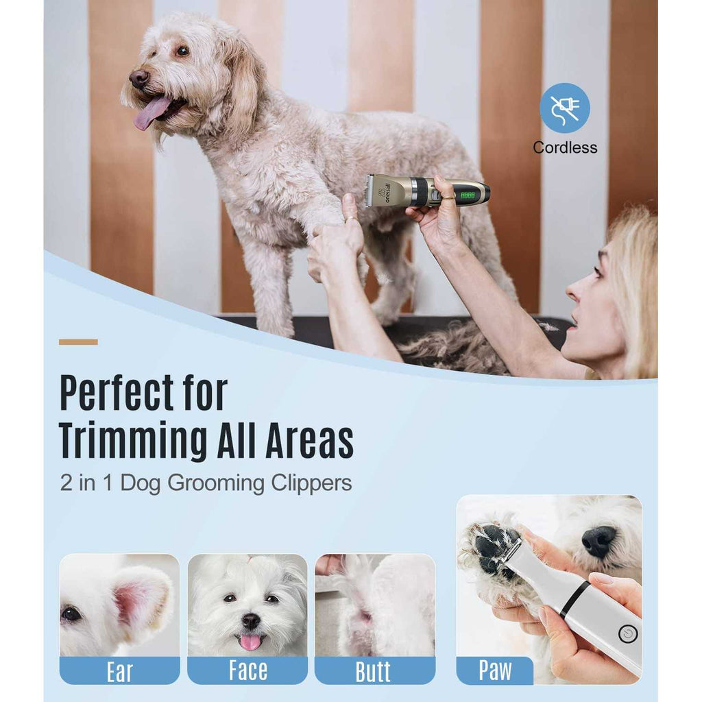 Dog Clippers and Paw Trimmer Kit 2 in 1 Low Noise Cordless W55795