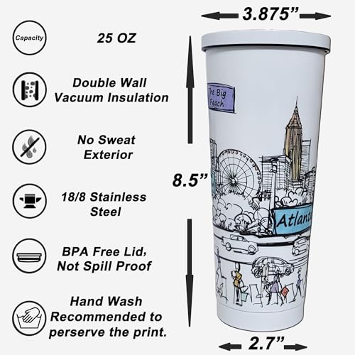 25 Oz Vacuum Insulated Stainless Steel Tumbler with Lids & Straw K5374