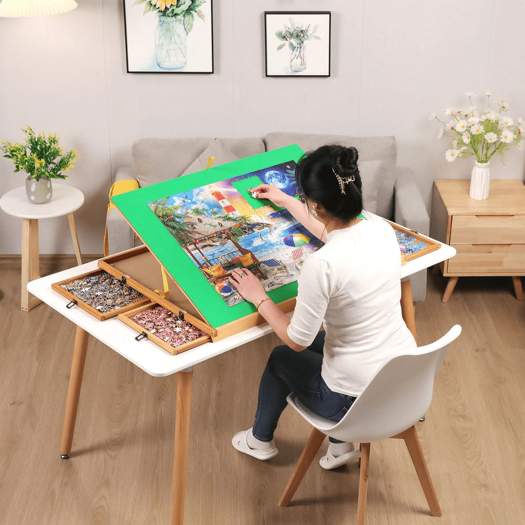 1500pcs Portable Jigsaw Puzzle Table with 4 Drawers X51865