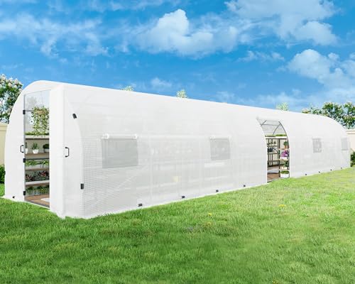 White Heavy Duty Galvanized Steel Walk in Greenhouse Q62401
