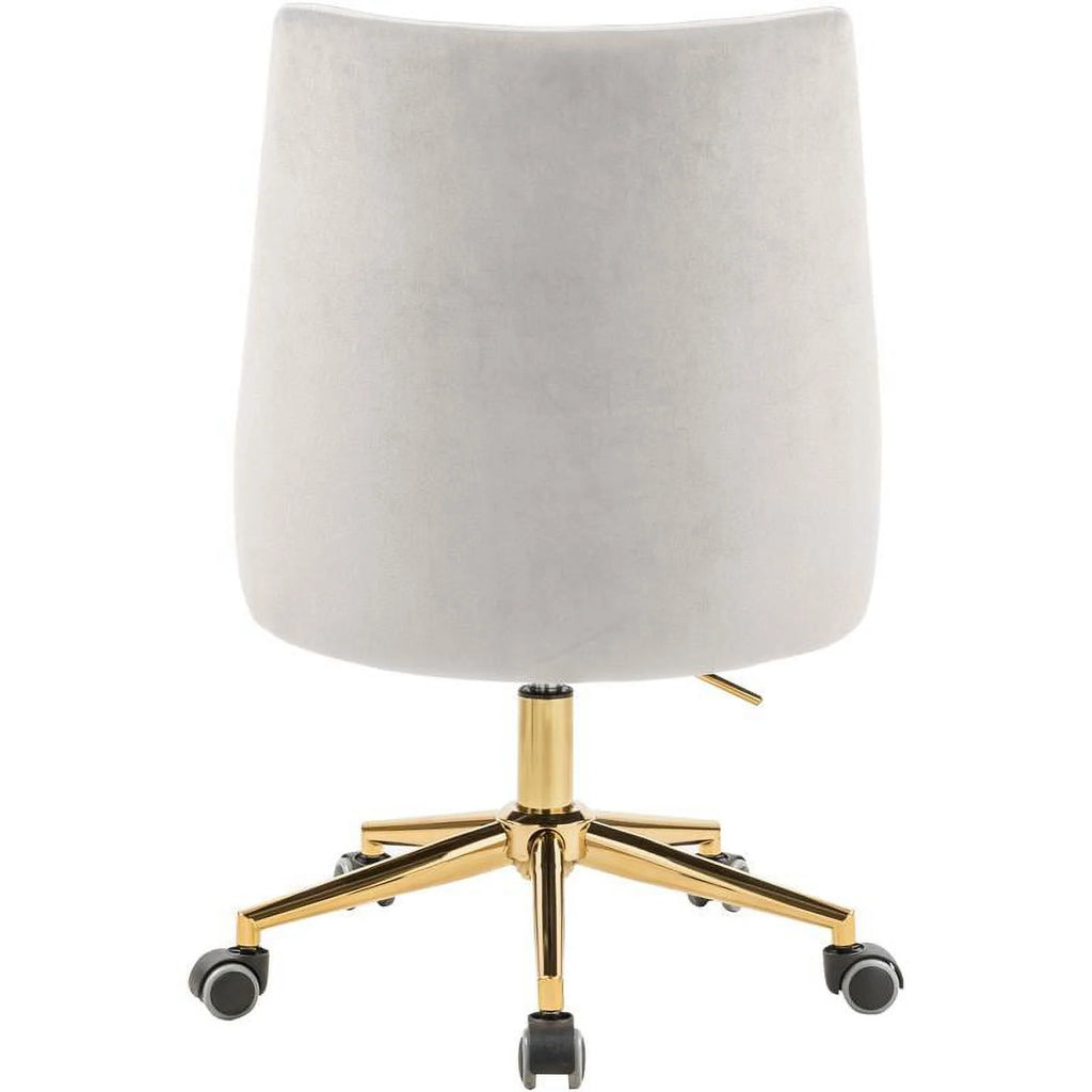 Cream Velvet Swivel Adjustable Office Chair R456852