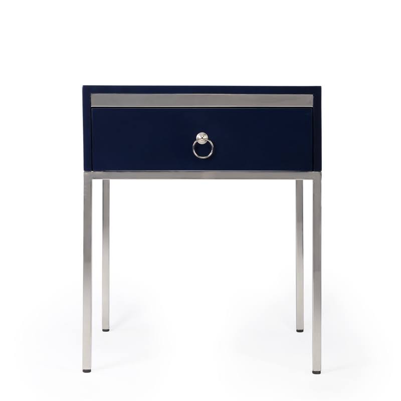 Blue & Silver End Table K887