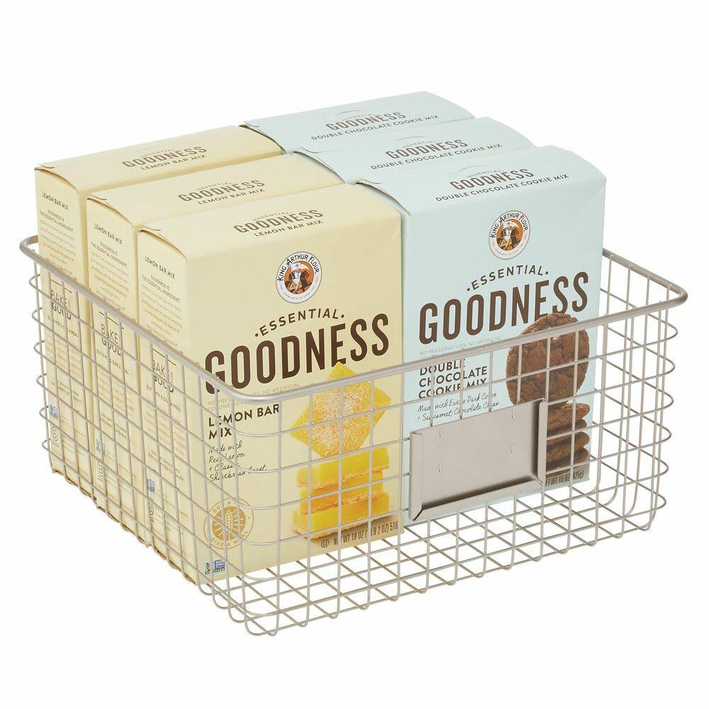 Metal Wire Food Organizer Storage Baskets with Label Slot V8895