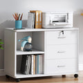 White 3 Drawer Rolling File Cabinet R743961