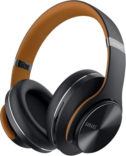Bluetooth Headphones Over Ear, 90 Hours Playtime, Wireless, Noise Isolating, HiFi Stereo, Black K498