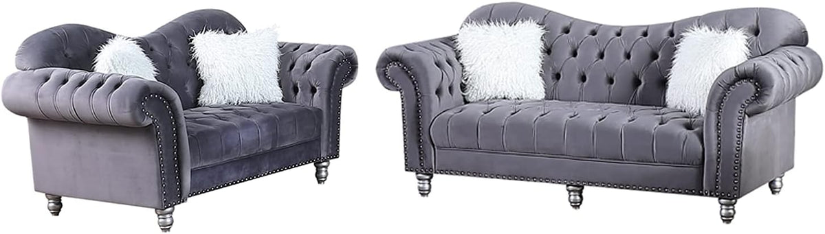 Grey Chesterfield Tufted Armchair J3848