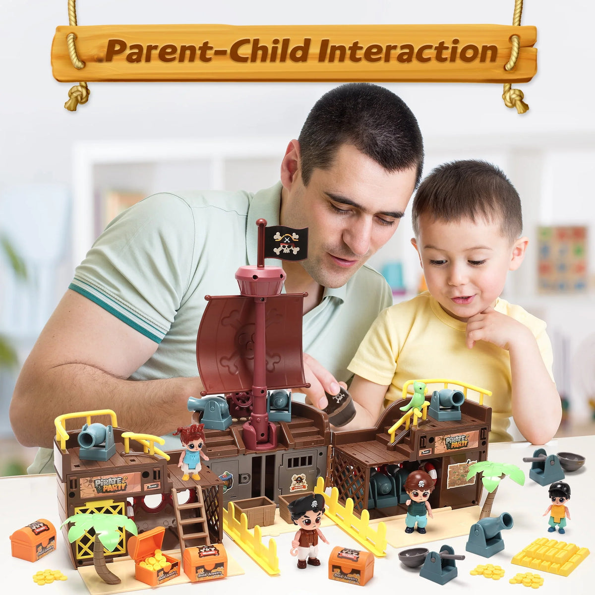 Brown Pirate Boat Toys Q643768