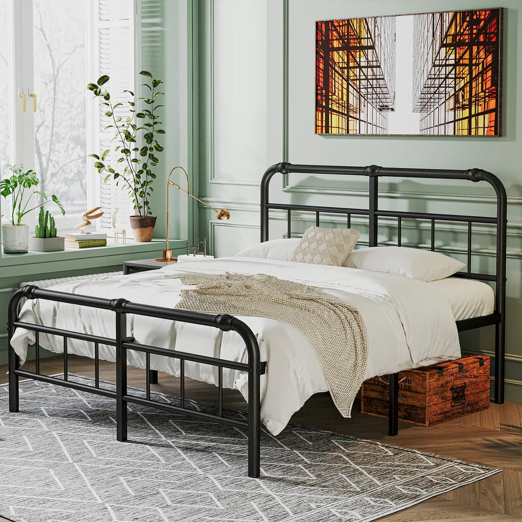King Bed Frame with Headboard and Footboard T249718