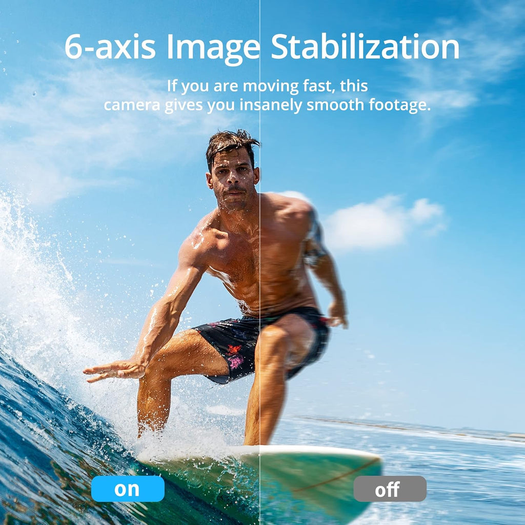 4K30FPS 20MP WiFi Action Camera with Touch Screen IPX8 33FT Waterproof EIS 2.0 Zoom External Mic Voice Control 2X 1350mAh Batteries C567
