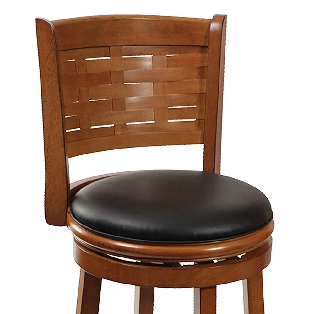29" Countertop Faux Leather Hardwood Swivel Bar Stool J271