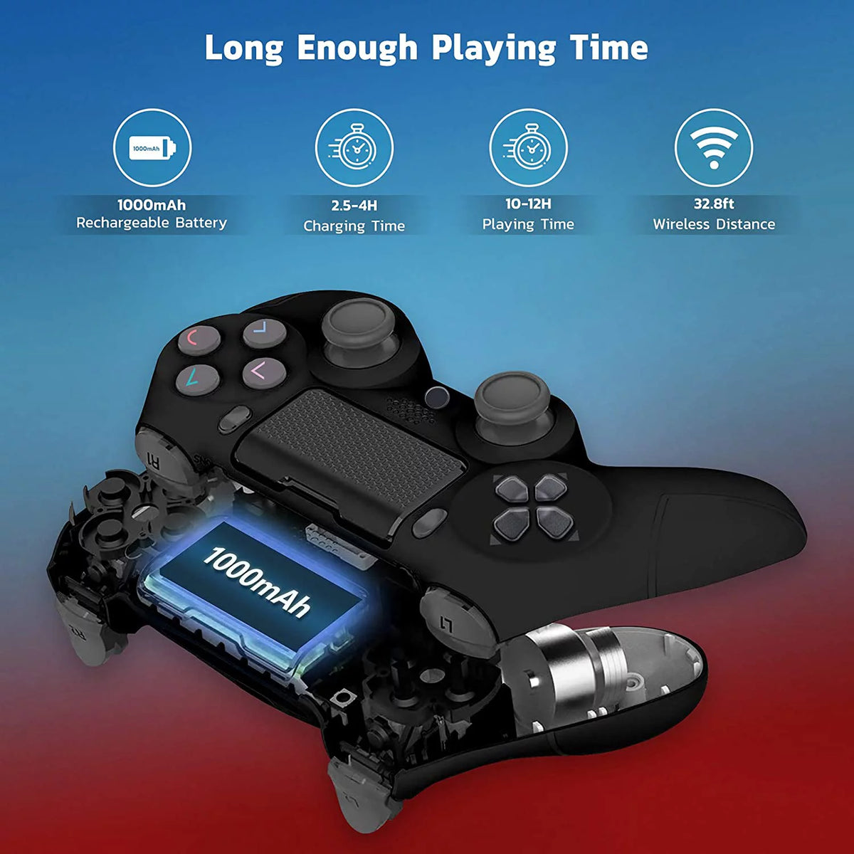 Wireless GamePad Controller with Built-In Speaker Gyro BlueTooth Slim Black X898092