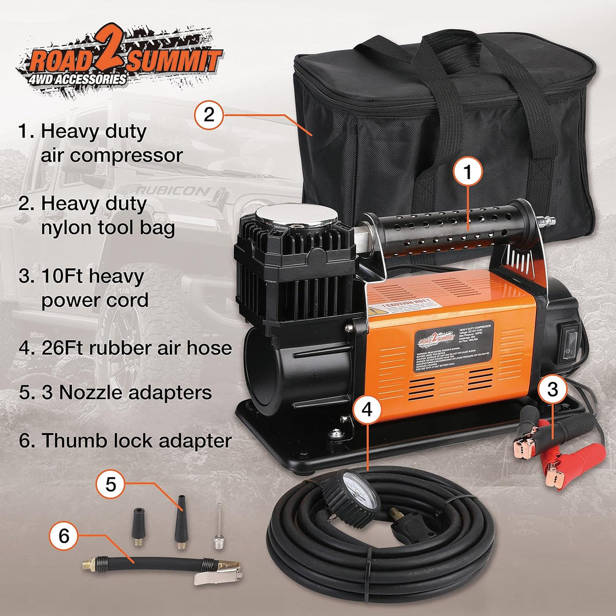 Heavy Duty Portable 12V Air Compressor Kit, Max 150PSI X49404