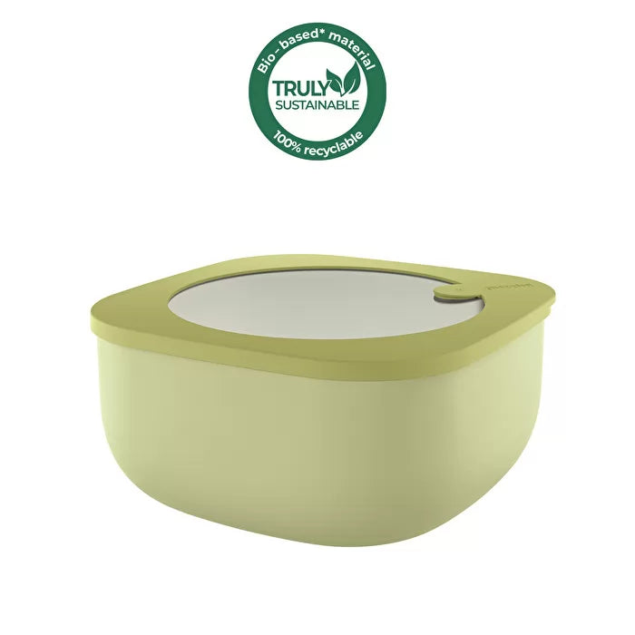 Shallow Airtight Fridge Freezer Microwave Containers 1900cc Avocado Green H6280