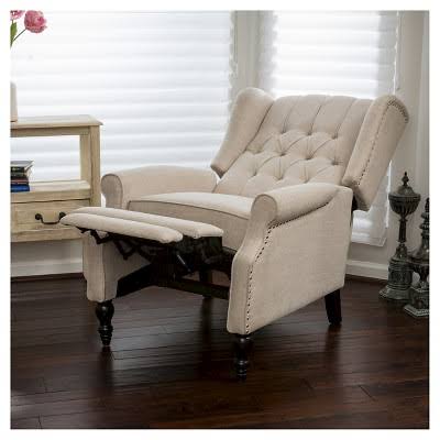 Light Beige Fabric Recliner Club Chair B267