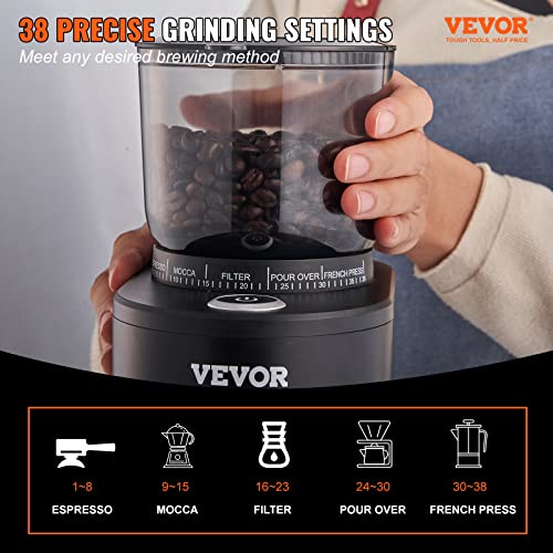 Silver Electric Conical Burr Coffee Grinder with 51 Grind Settings, 9.7 oz O6981