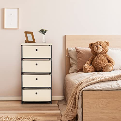 Blue Fabric 4 Drawer Storage Chest G7566