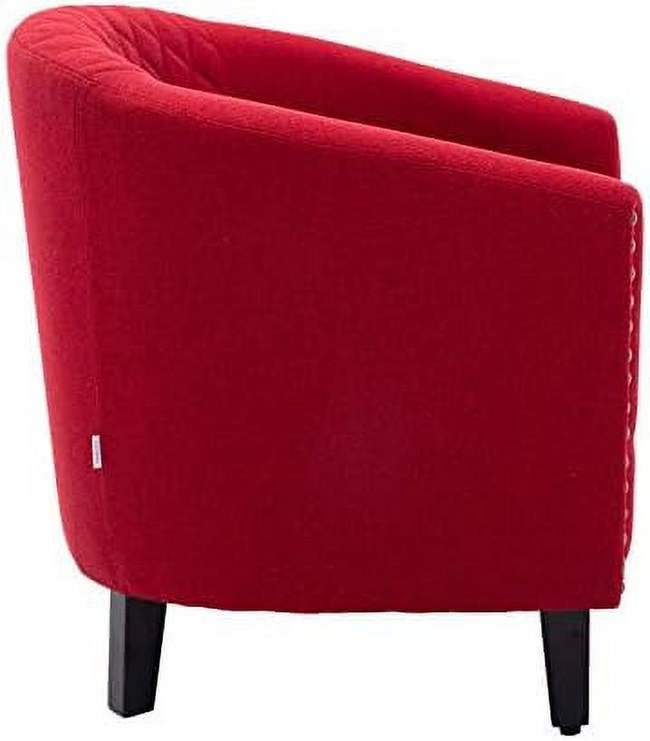 Brown Leather Upholstered Accent Arm Chair with Solid Wood Legs Z41878