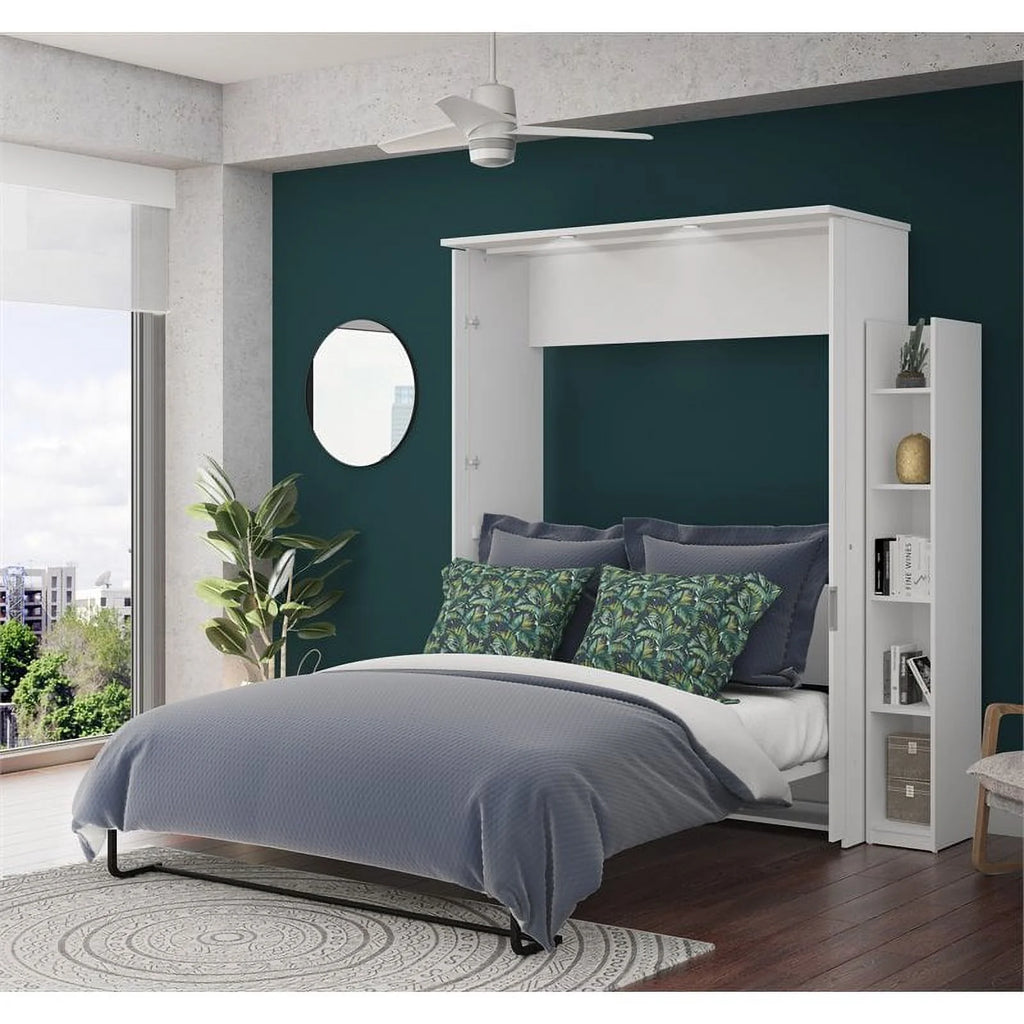 Queen Murphy Bed and Storage Unit in White C43448