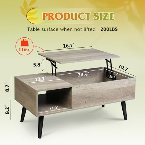 Lift Top Coffee Table with Storage W4100