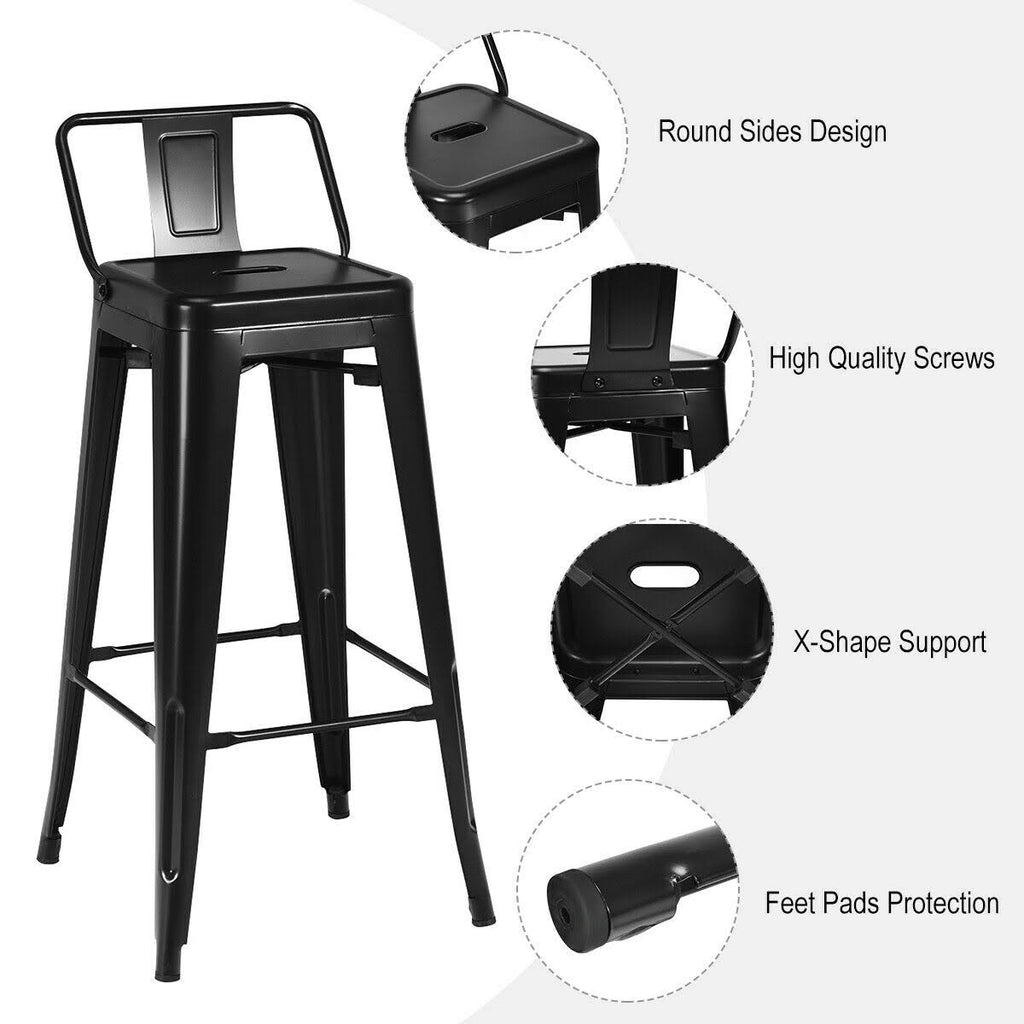 Black Metal Barstools Set of 4 N14212