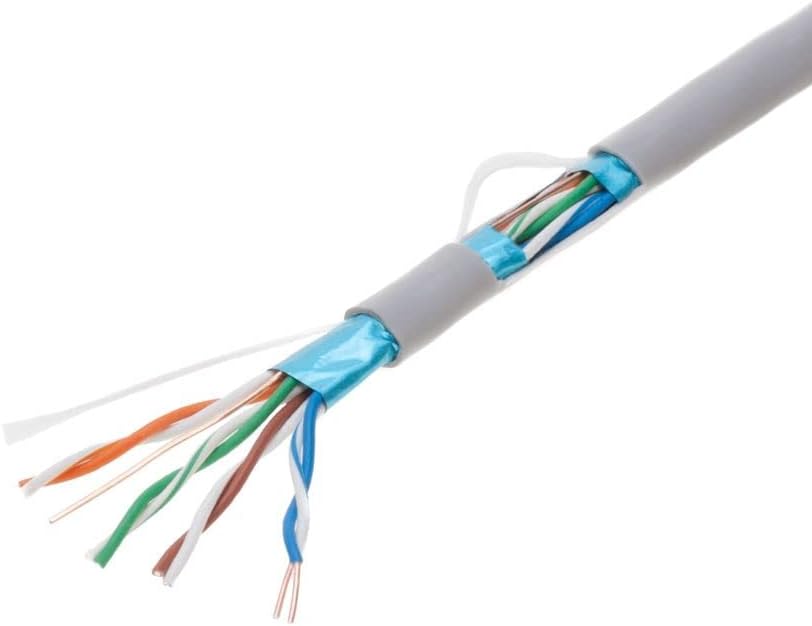 1000ft Cat5e Gray Solid 24AWG Shielded FTP Bulk Network Cable Pack of 2 C752721