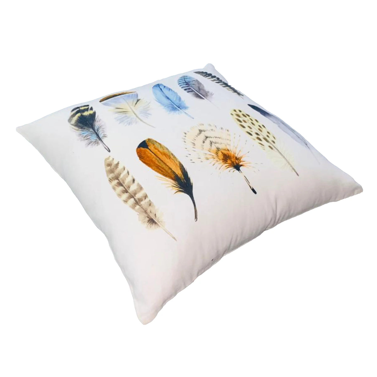 White Multicolor Cotton Throw Pillow L551