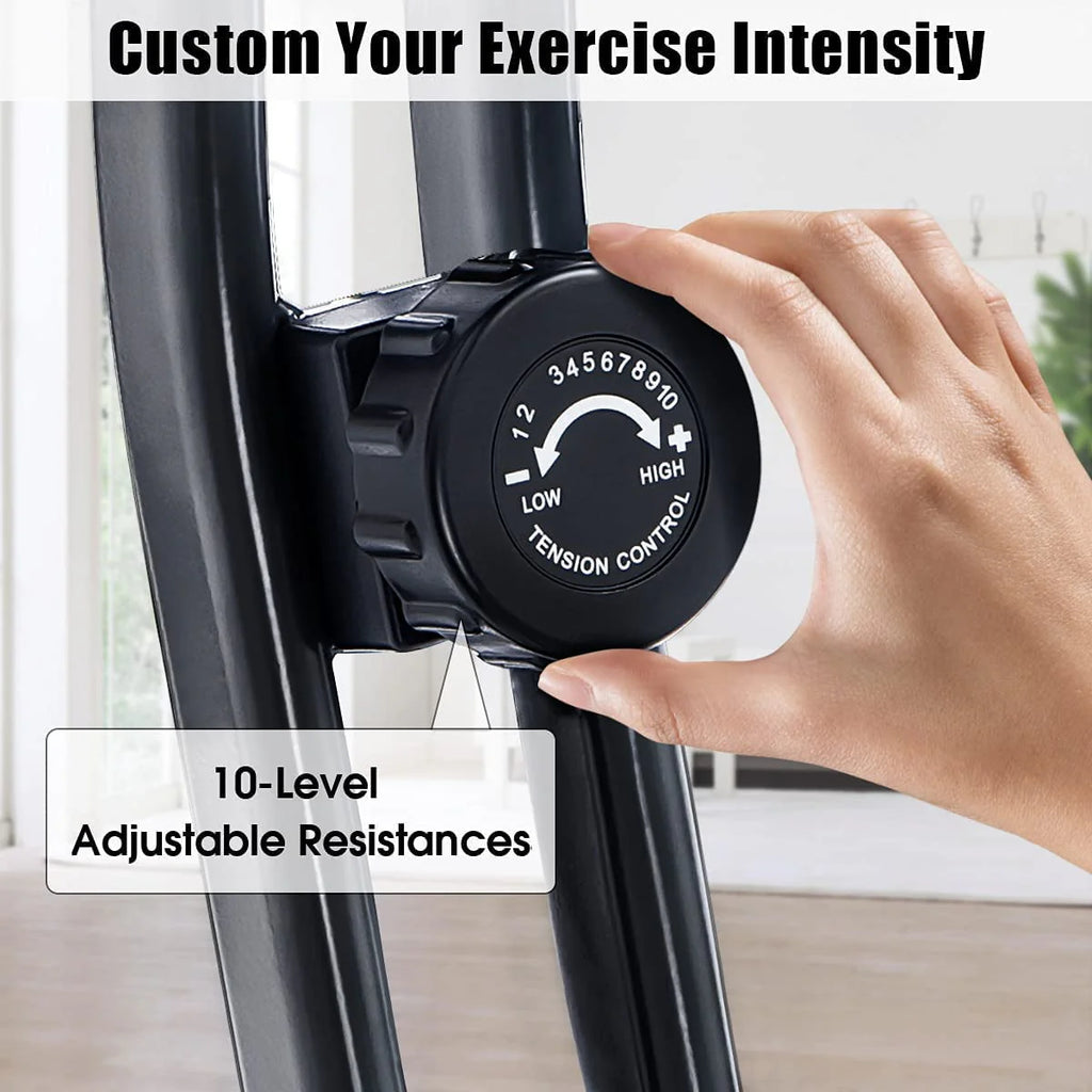 Folding 3-in-1 Recumbent Exercise Bike with Arm Resistance Bands Q988033