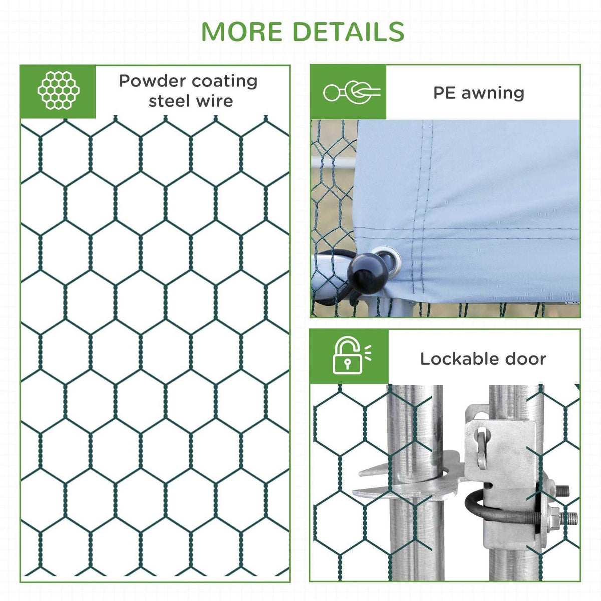Large Metal Chicken Coop with Cover and Lockable Door I793