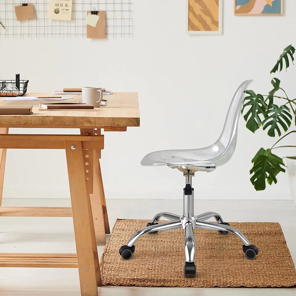 Clear Acrylic Armless Desk Chair Set of 2 X3513