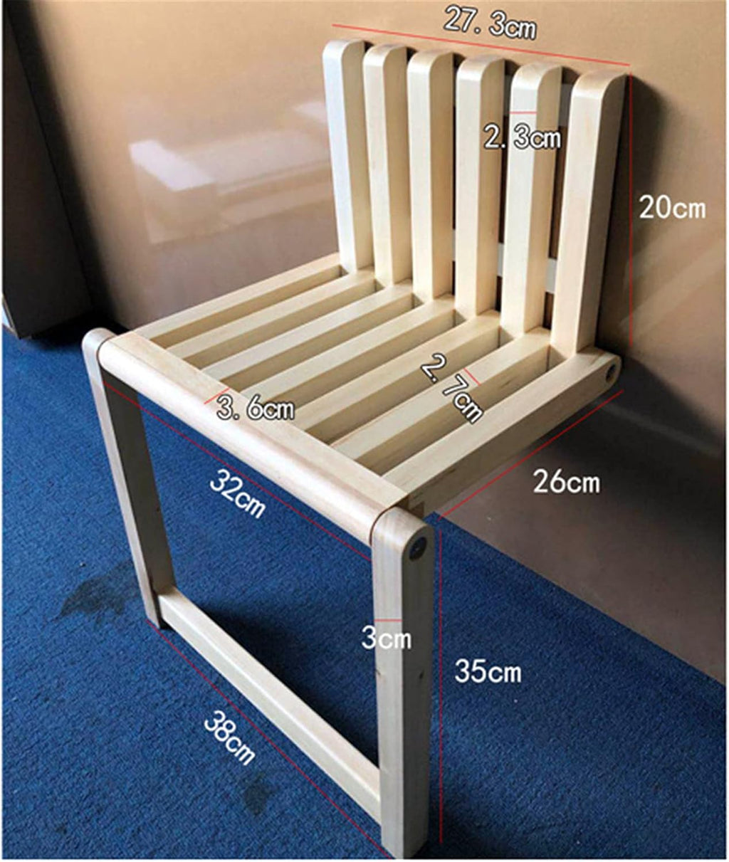 Wall Mounted Folding Chair Solid Wood U32732