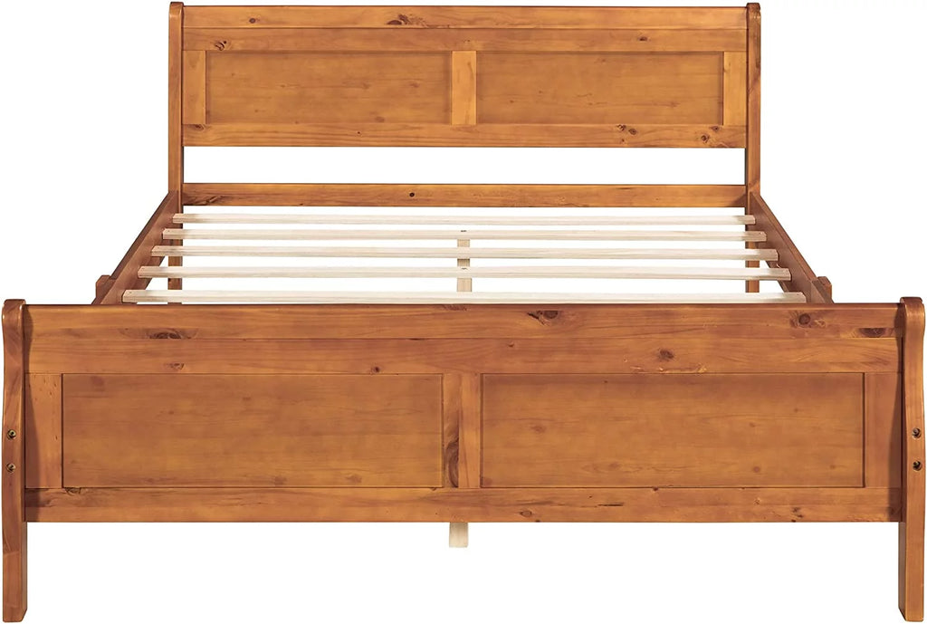 Queen Size Wood Platform Bed Frame with Headboard T73151
