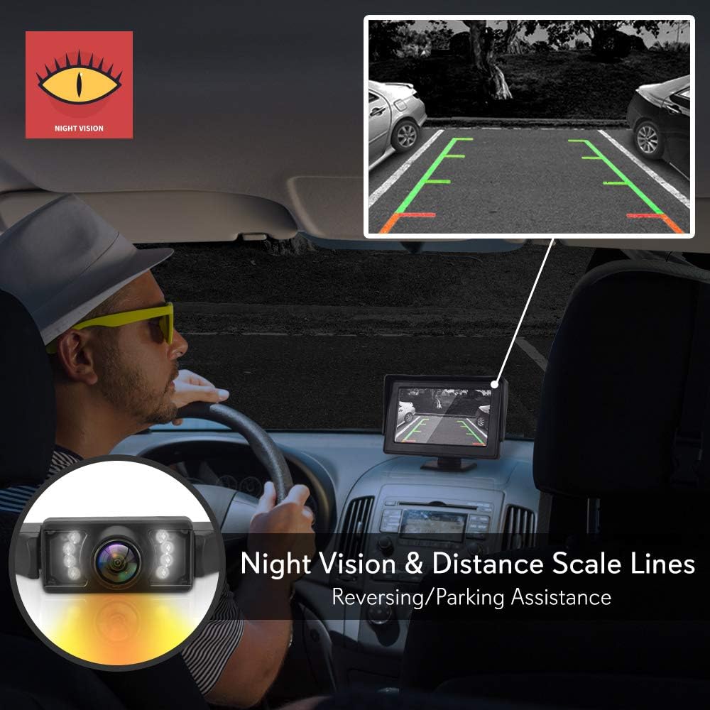 Waterproof Wireless Rear View Camera with 4.3” Color LCD Display E9807
