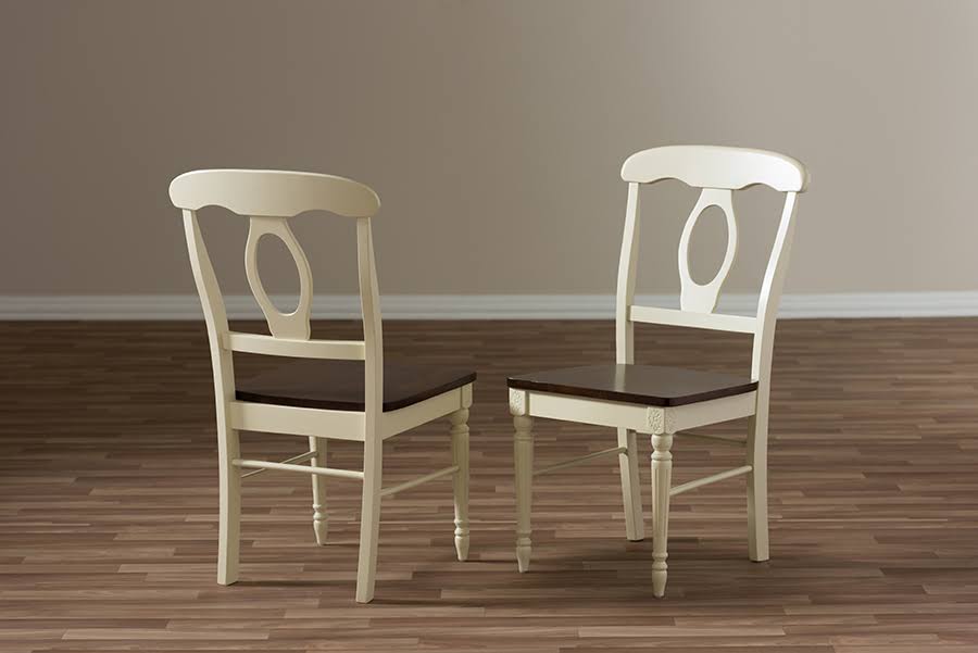 French Country Cherry Brown Wood Dining Chair (Set of 2) M621