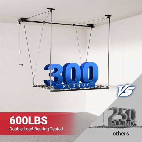 Carbon Black 4x4 Ft Heavy-Duty Overhead Garage Storage Rack X140
