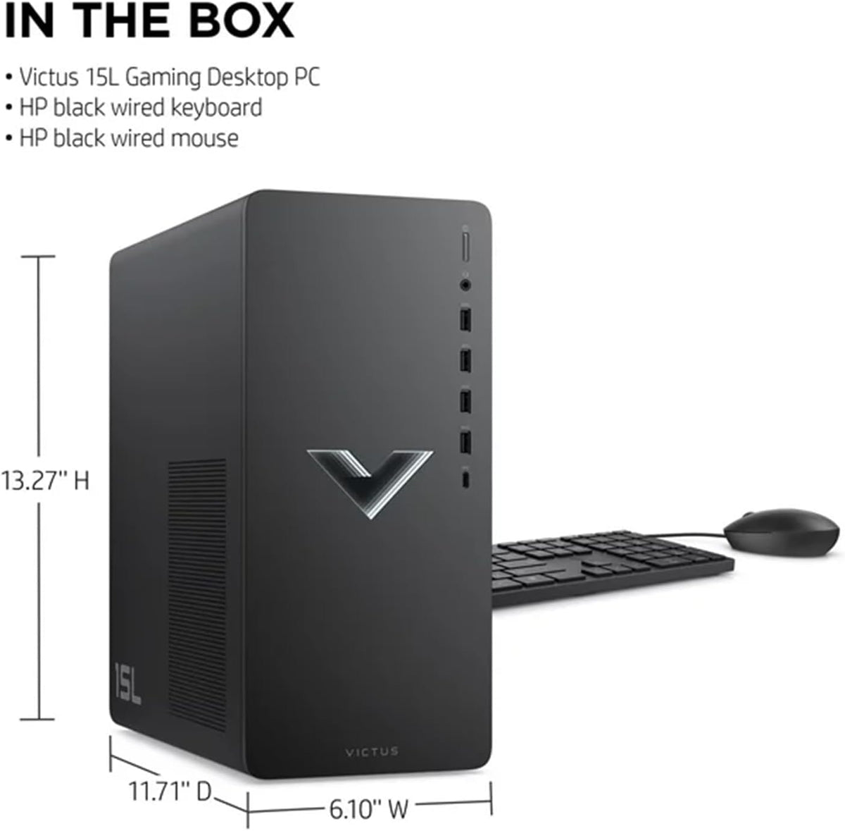 Black Gaming Desktop with AMD Ryzen 5 5600G, AMD Radeon RX 6400, 16GB RAM, 512GB SSD + 1TB HDD, Windows 11 Home Q636