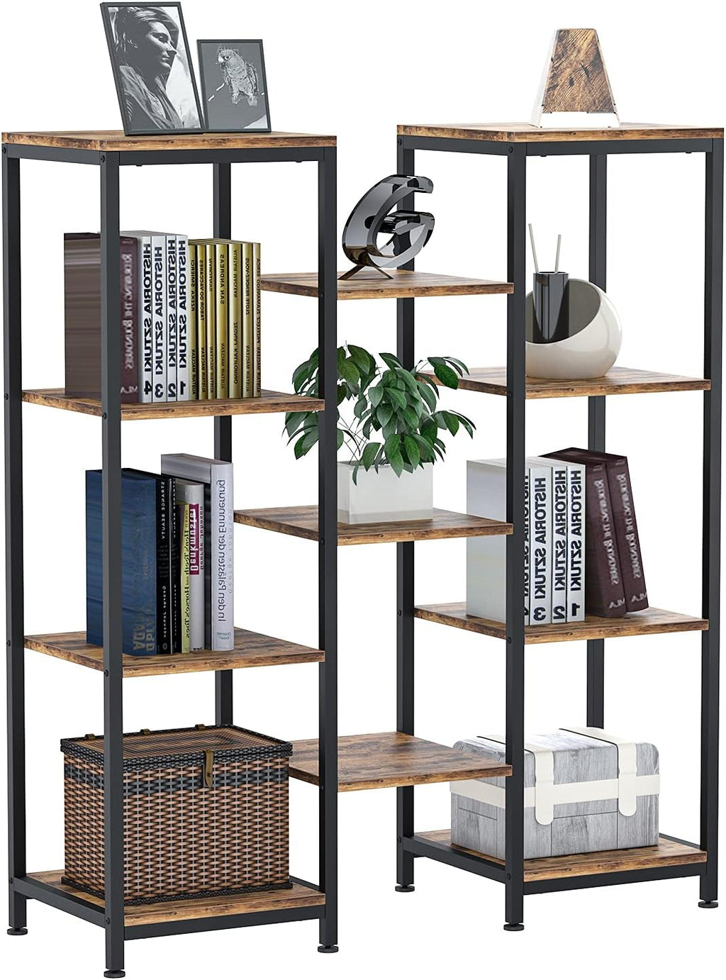 4 Tier Wood and Metal Bookshelf X965576