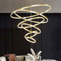 6 Rings Gold LED Chandelier with Remote Control D615