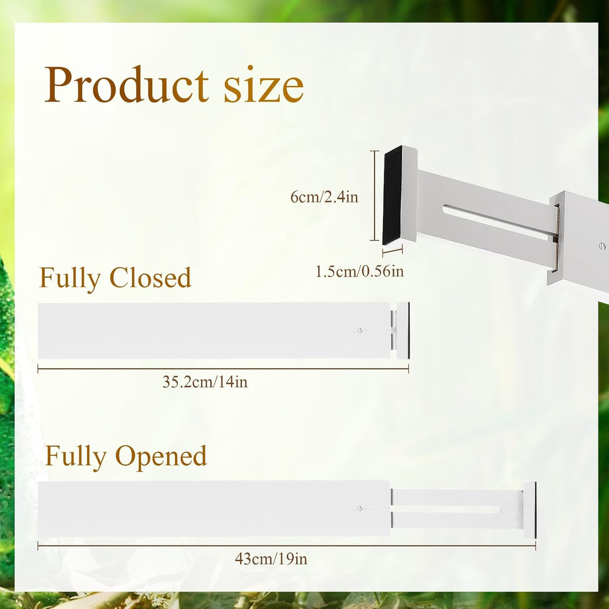 12 Pieces White Expandable Bamboo Drawer Dividers V88797