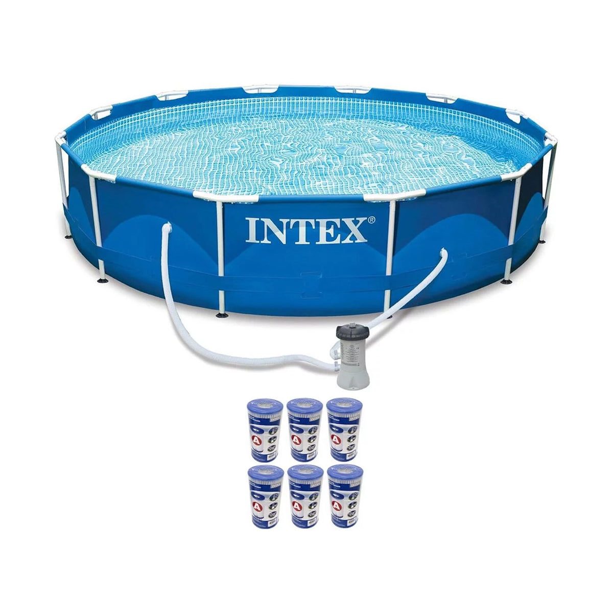12ft x 30in Metal Frame Round Swimming Pool Set O13834
