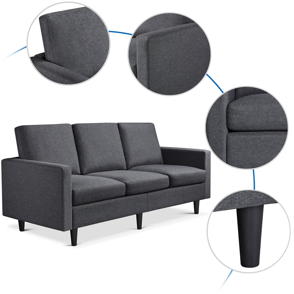 Gray Fabric 3-Seater Sofa M8404