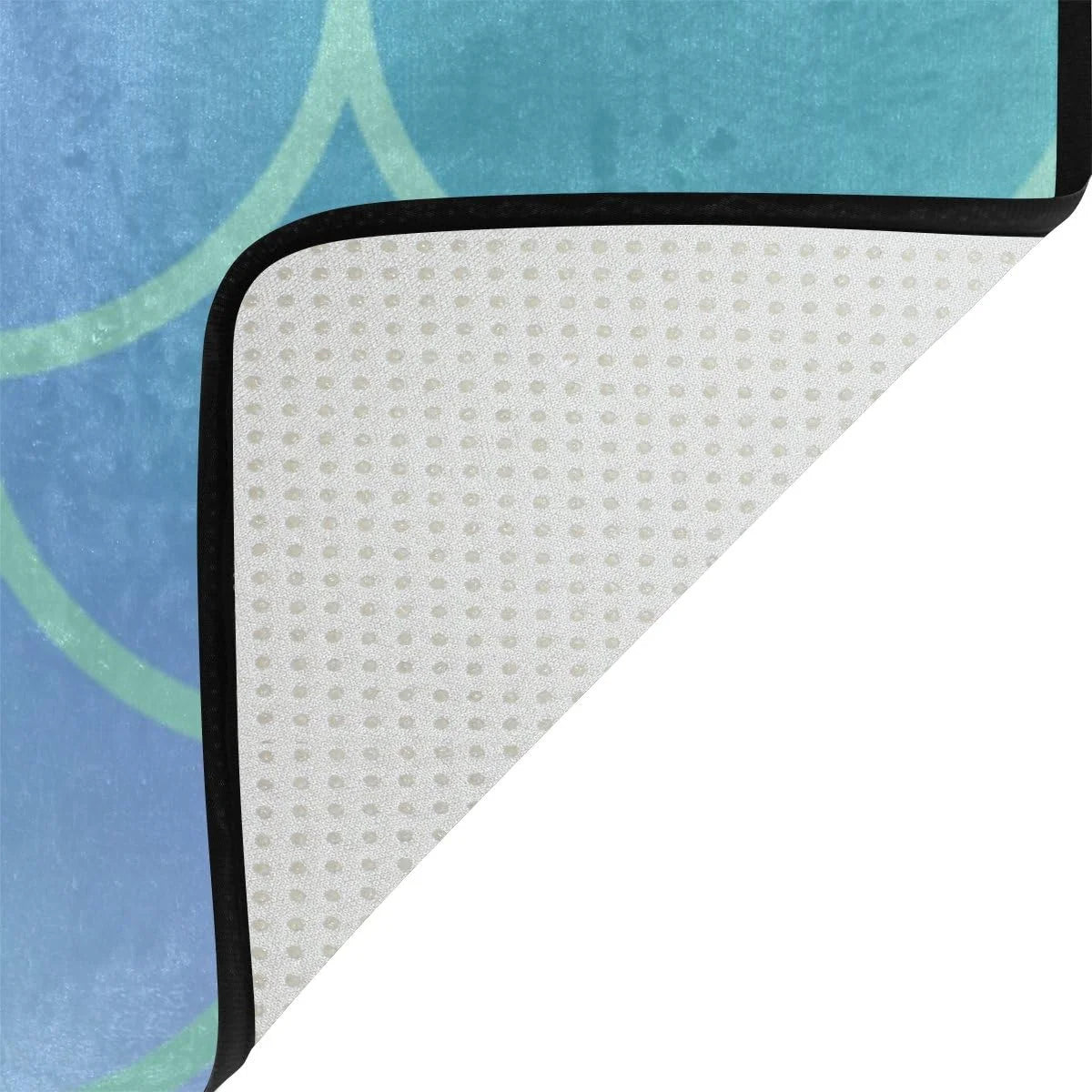 Gradient Blue Fish Scale Lightweight Carpet Mats Area Rug M2976