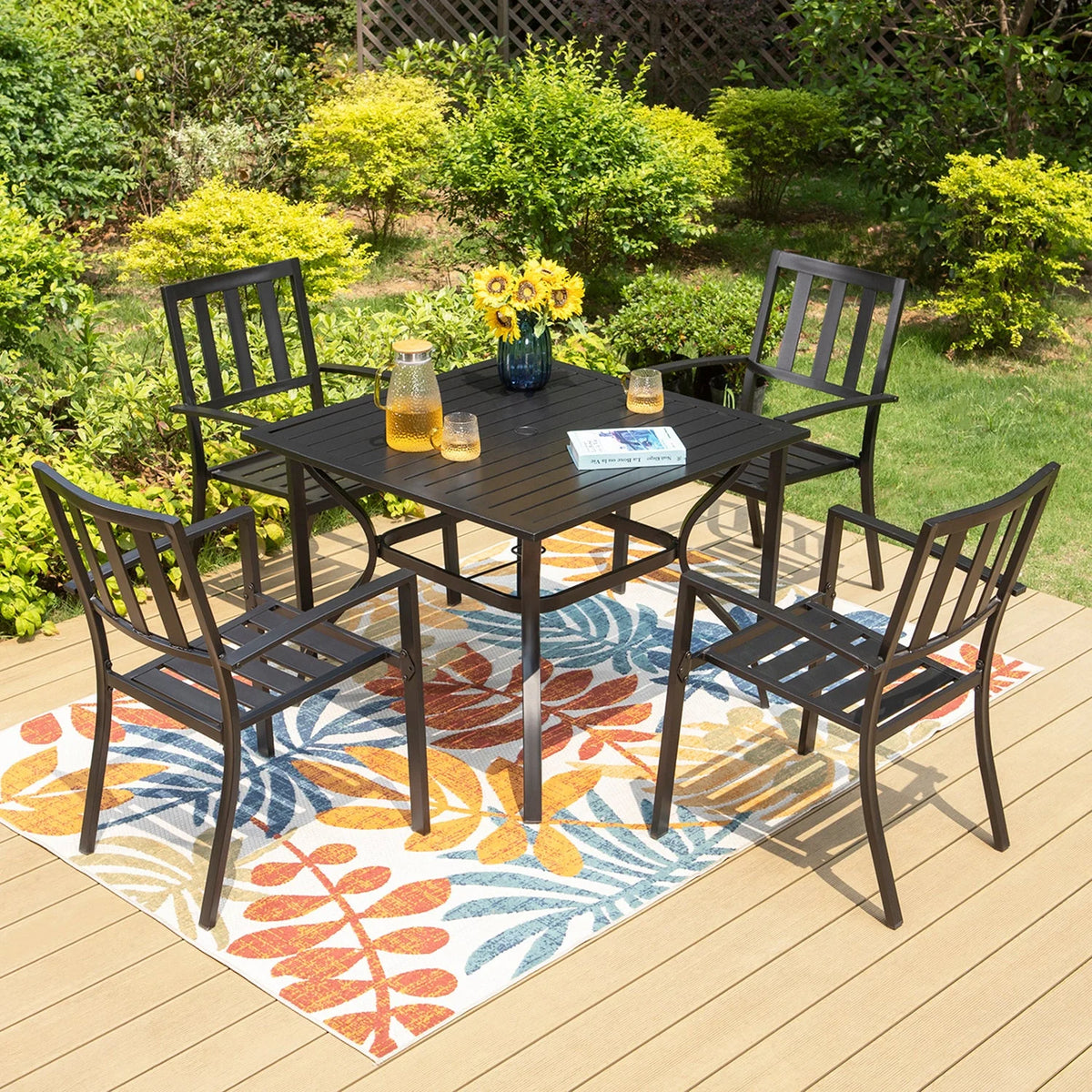 7 Piece Outdoor Patio Dining Set Metal Table and Chairs G250743