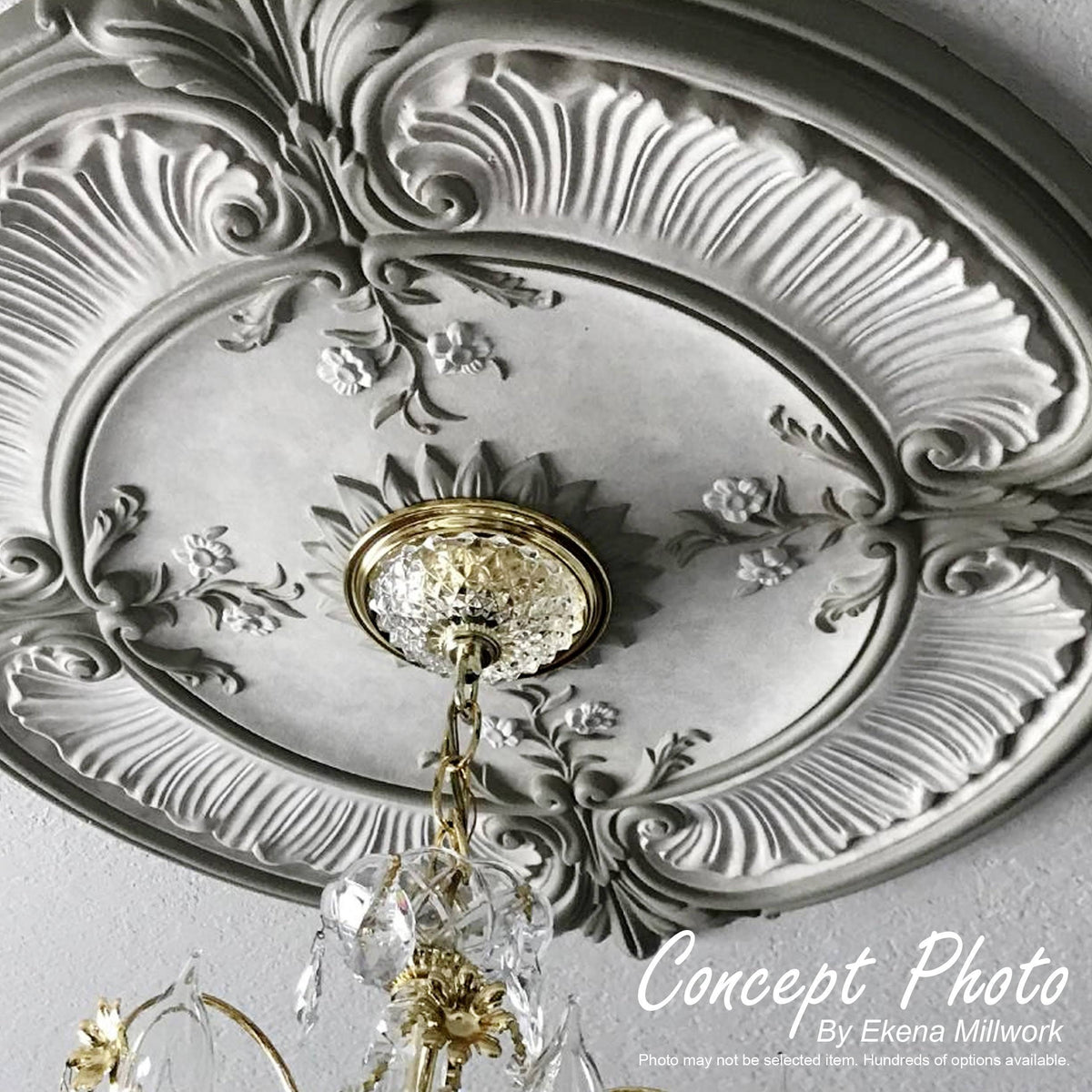 18x22W x 18x22H x 3 1/2x22ID x 1 1/8x22P Ceiling Medallion F87138