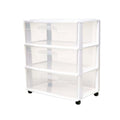 3-Tier Clear Plastic Storage Organizer Cart with Wheels S69418
