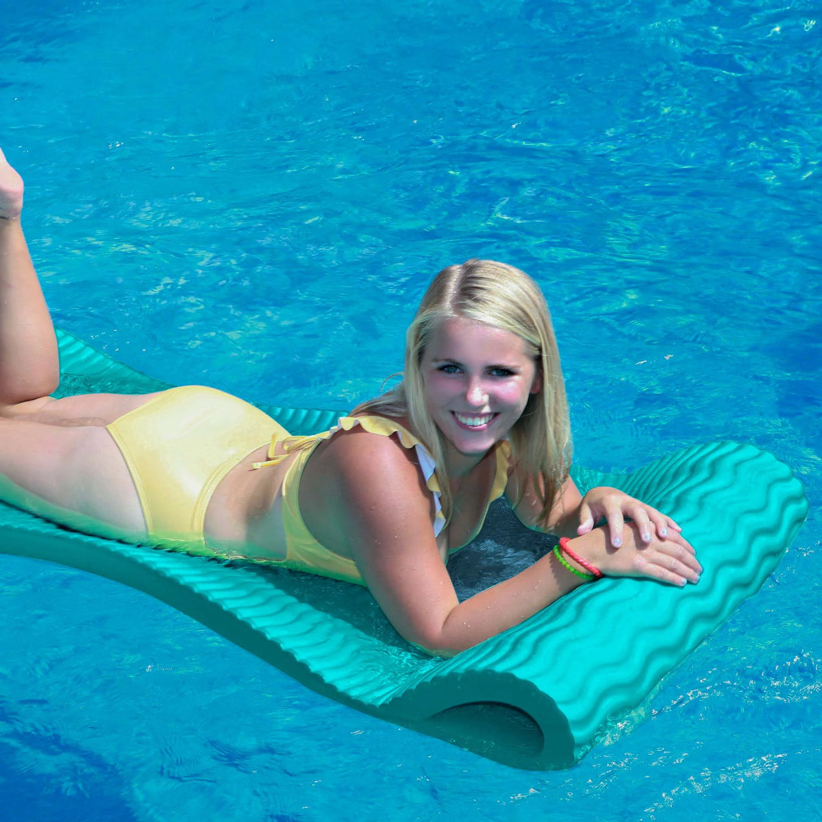 Seafoam Blue Foam Swimming Pool Lounger Mat Z29313