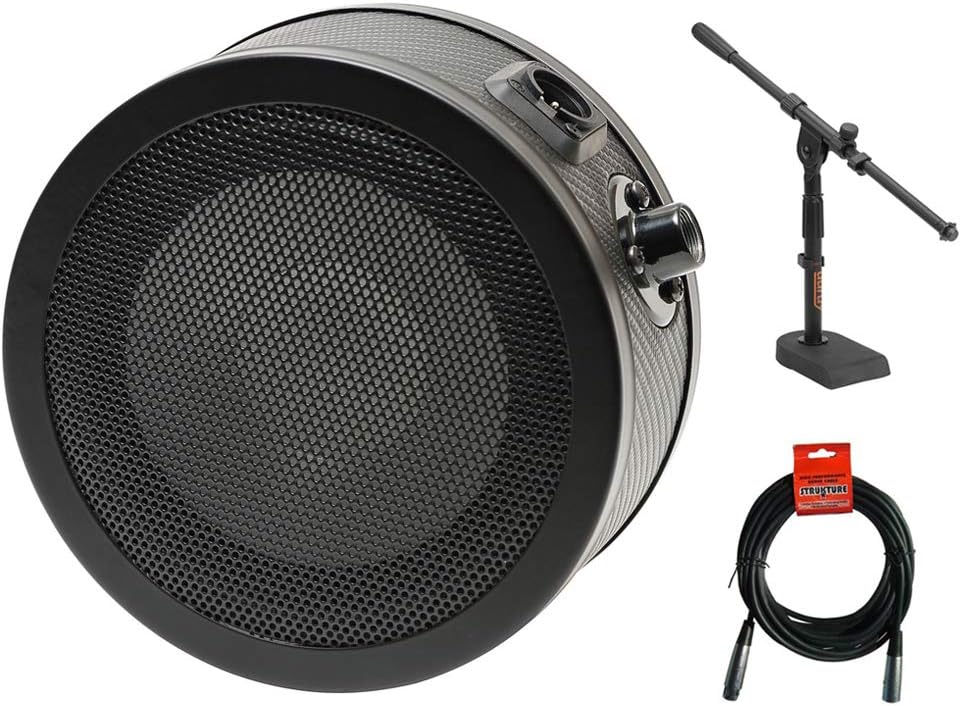 Black Dynamic Capture Mic with Microphone Stand & XLR Cable D285662