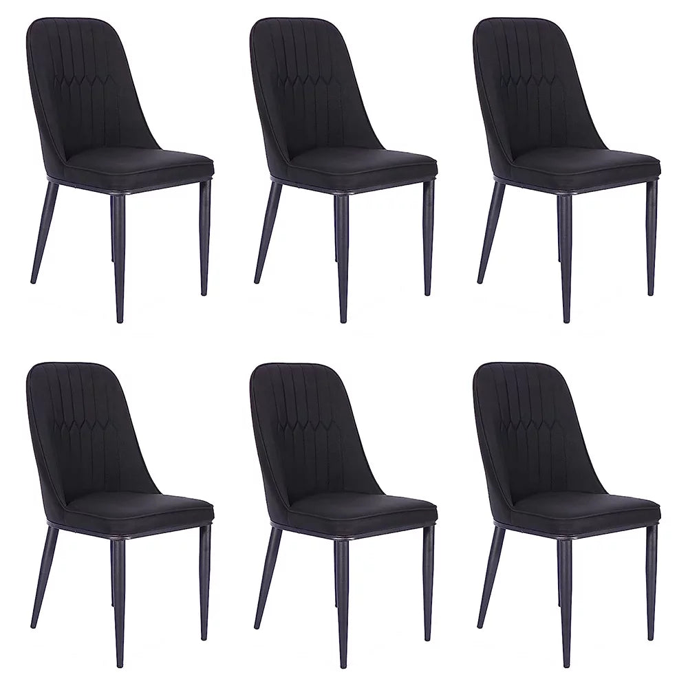 Black Faux Leather Dining Chair Set of 6 K7532