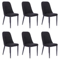 Black Faux Leather Dining Chair Set of 6 K7532