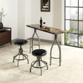3 Piece Dining Set with 2 Swivel Stools BROWN D702