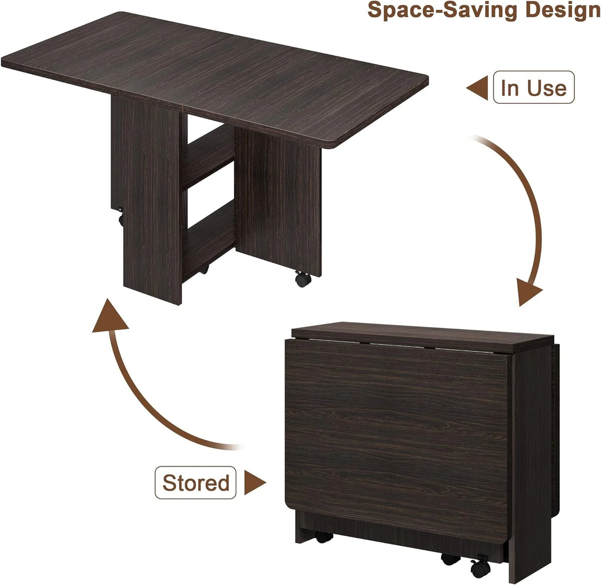 Space Saving Folding Dining Table with 2 Tier J9937